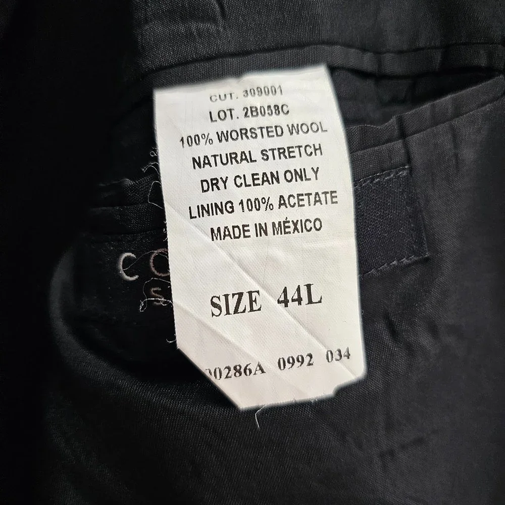 Andrew Fezza 44L Gray Solid 3-Button Sport Coat Blazer Jacket B958